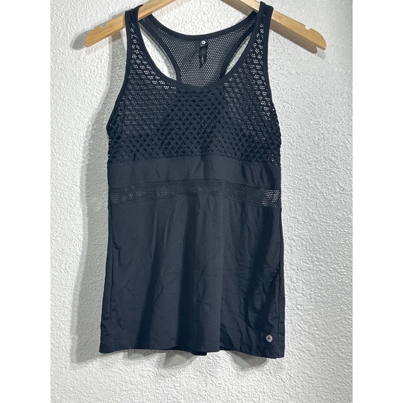 90 Degree By Reflex Tops - 90 Degree by Reflex Womens Black Mesh Racerback Activewear Tank Top Size S